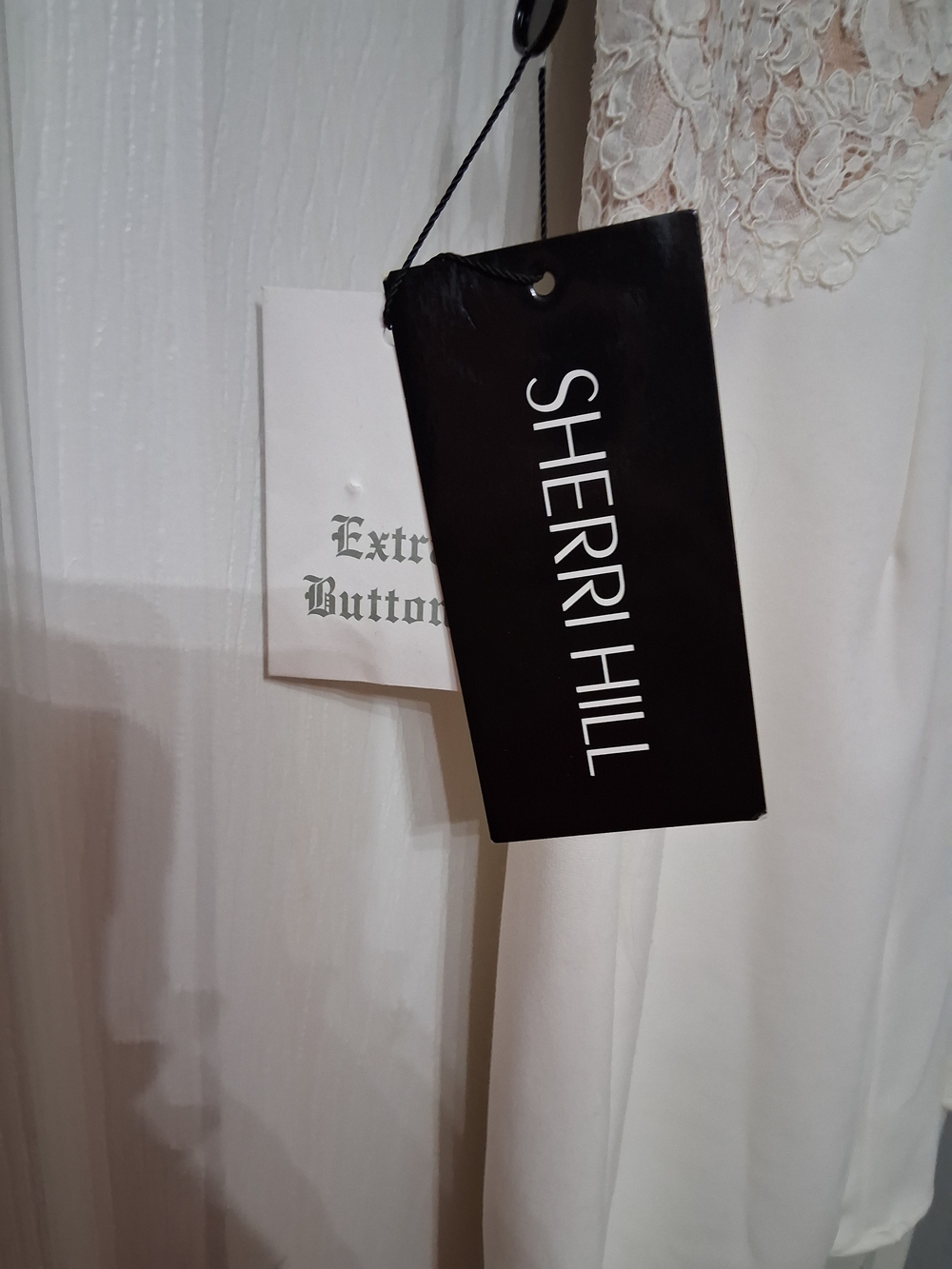 New Sherri Hill New Size 12 White Lace With Embellishments Evening Dress - Picture 6 of 9